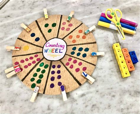 Easy Preschool Learning Activity: Clothespin Counting Wheel