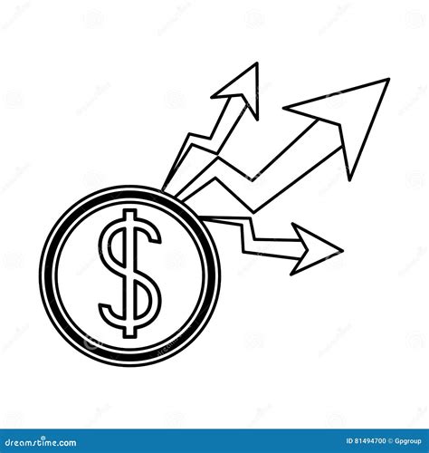 Increase and coin design stock illustration. Illustration of economy ...