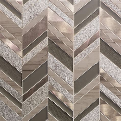 Metallico Glass and Copper Chevron Mosaic | Arredamento bagno, Arredo ...