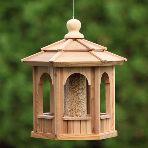 All Things Cedar Natural Cedar Tube Bird Feeder in the Bird Feeders ...