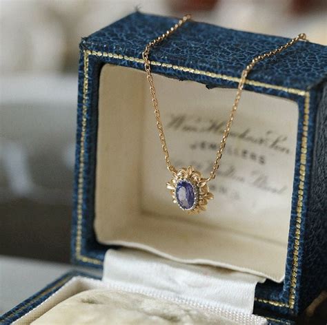 Vintage Styletanzanite Necklace Art Deco Tanzanite Pendant | Etsy