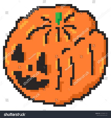 Pumpkin Pixel Art Vector Halloween Character Stock Vector (Royalty Free ...