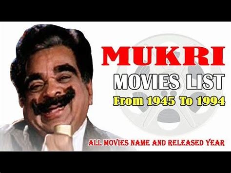 Mukri | Film Actor Mukri पहली Film [Pratima-1945] और Last Movie [Betaaj ... | Movie list, Movies ...