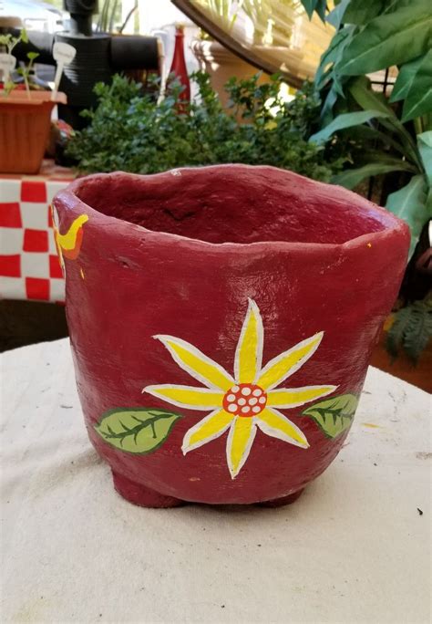 Hand made cement flower pots. in 2020 | Cement flower pots, Flower pots, Handmade