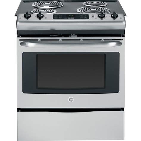 GE JS250RFSS 30" Stainless Steel Electric Slide-In Coil Range | Electric range, Range appliances ...