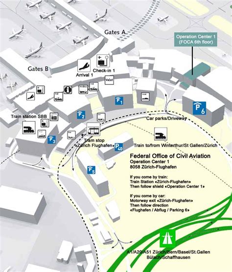 Zrh Zurich Airport Terminal Map Airport Airports