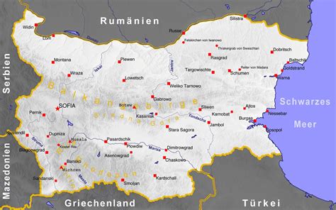 Bulgaria Cities Map German - MapSof.net