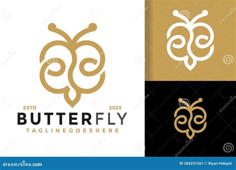 Letter B Butterfly Logo Design Vector Symbol Icon Illustration Stock Vector - Illustration of ...