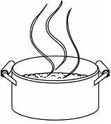 Pot Cooking Clipart Clip Color Coloring Saucepan Pots Pages Pan Stove  sketch template