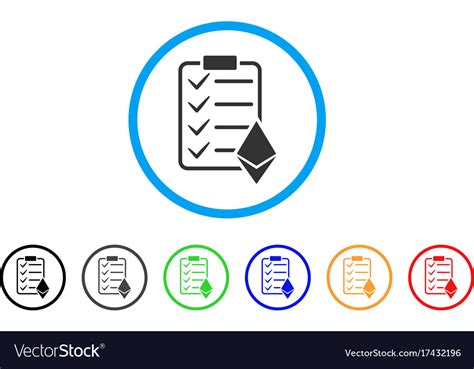 Ethereum smart contract rounded icon Royalty Free Vector