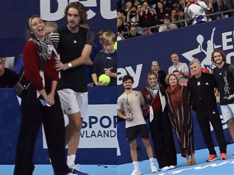 WATCH: Stefanos Tsitsipas brings girlfriend Paula Badosa on the court ...