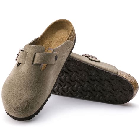 UNISEX Birkenstock Boston Suede Leather Clog - Taupe | Garmentory