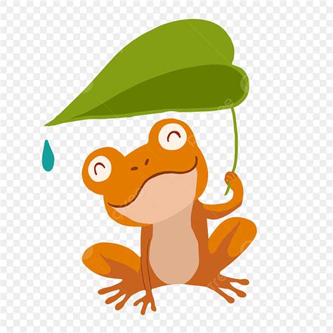 Frog Illustration Png Transparent Orange Frog Cartoon Illustration ...