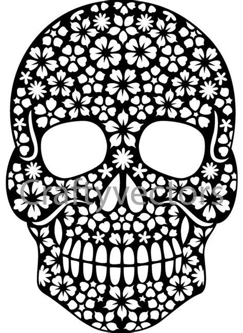 Sugar Skull floral vector file | Etsy | Skulls drawing, Skull artwork ...