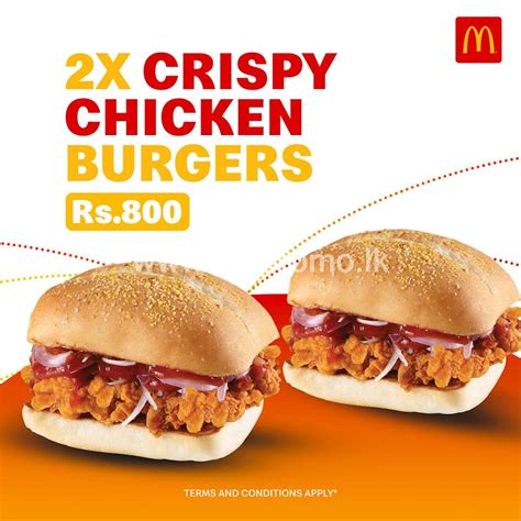 Get 2 Crispy Chicken Burgers for just Rs.800 at McDonalds