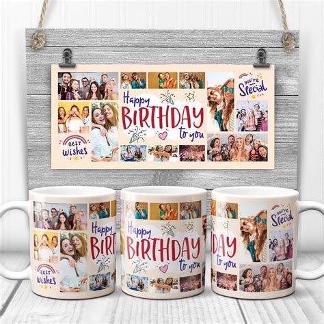 "Happy Birthday To You" Custom Photo Collage Mug | Happy birthday to ...