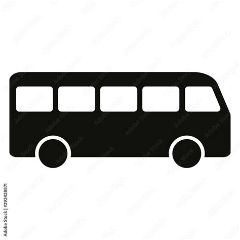 Black simple bus icon side view Stock Vector | Adobe Stock