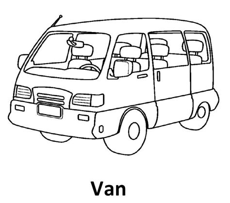 Minivan Clipart Black And White Flower