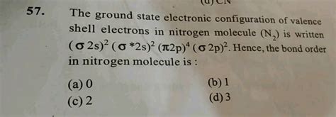 Ground state electronic configuration of valence shell electrons in ...