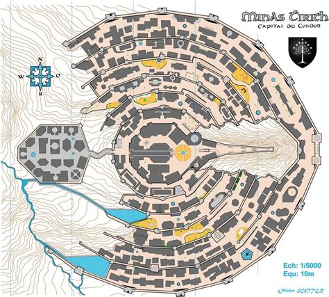 The orienteering map of Minis Tirith, fictional city and castle in The ...