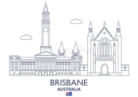 Brisbane City Skyline, Australia Stock Vector - Illustration of ...