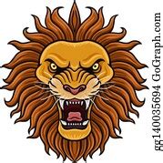 400 Illustration Of Angry Lion Mascot Clip Art | Royalty Free - GoGraph