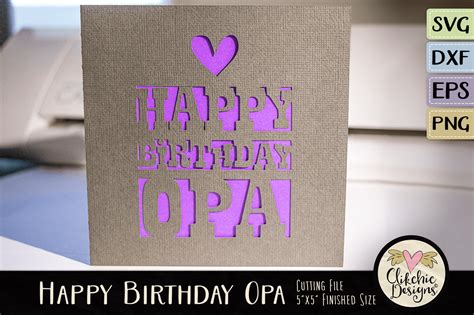 Happy Birthday Opa Card SVG Cutting File By Clikchic Designs ...