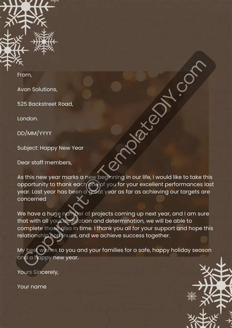 Formal New Year Letter Printable Template in Pdf & Word | Formal letter template, Formal letter ...