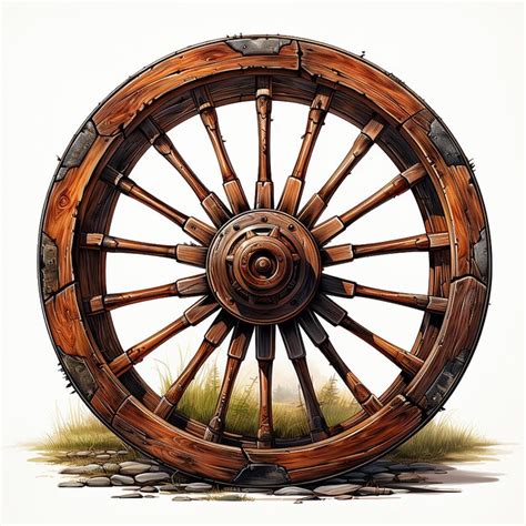 Premium AI Image | aesthetic wood wheels illustration