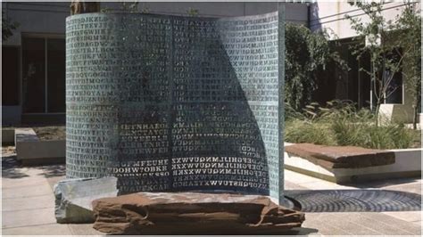 The "Kryptos" sculpture at the CIA headquarters in Langley, Virginia ...