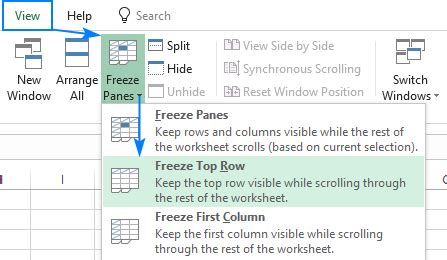 How to freeze rows and columns in Excel