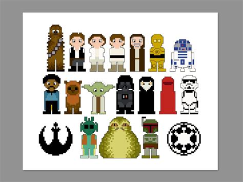 Star Wars Pixel People Character Cross Stitch PDF PATTERN ONLY