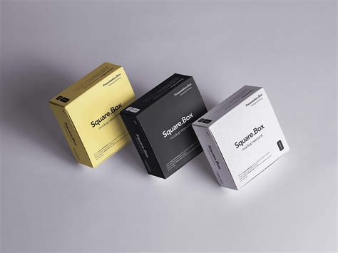 Square Boxes Packaging Mockup (PSD)