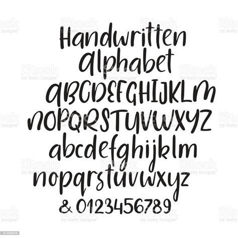 Handwritten Brush Letters Abc Modern Calligraphy Hand Lettering Vector ...