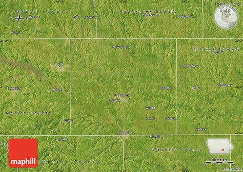 Satellite Map of Mahaska County