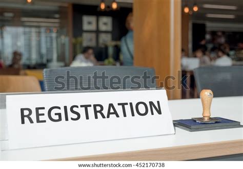 Registration Desk Conference Center Stock Photo (Edit Now) 452170738