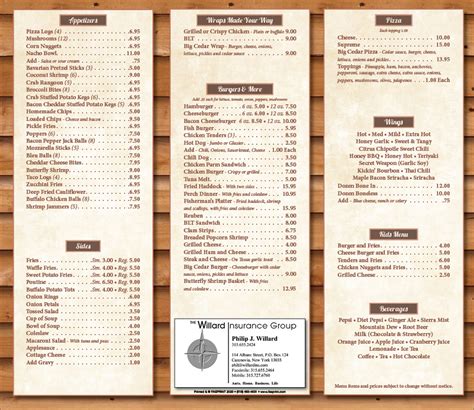 The Cedar | Fasprint Menus