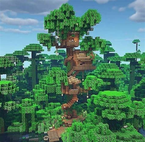 21 Minecraft Treehouse Build Ideas and Tutorials - Mom's Got the Stuff | Minecraft houses, Cute ...