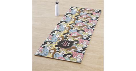 Disney Princess | Monogram Oversized Pattern Yoga Mat | Zazzle