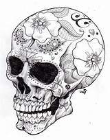 Super Cool Sugar Skull  Coloring Pages sketch template