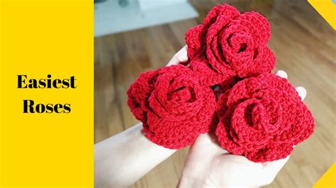 Crochet Roses For Beginners - 3 easy rows! - YouTube