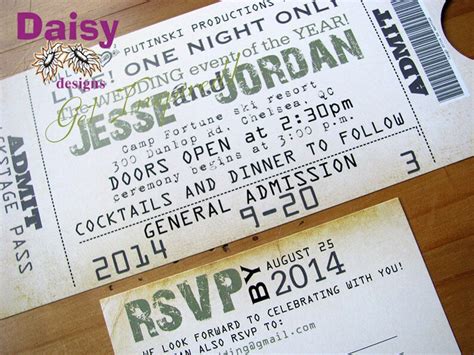 Concert Ticket Invitation / Wedding Ticket Invite - Etsy