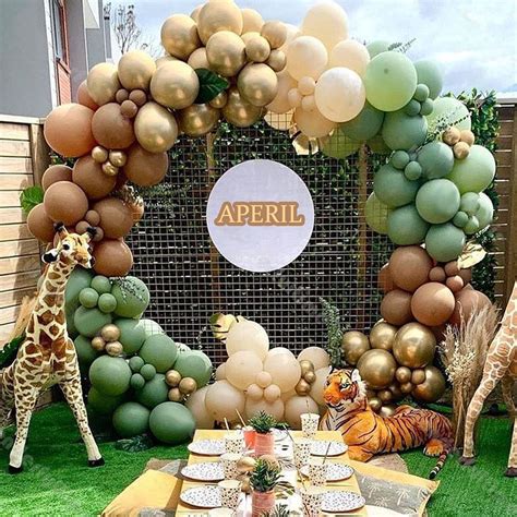 Buy Balloon Arch Kit, Jungle Safari Theme Balloon Arch Garland Kit Sage ...