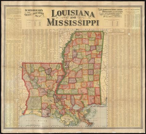 Scarborough's new county and post office map of Louisiana and ...