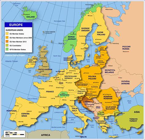 Europe Map with Names Of Countries | secretmuseum