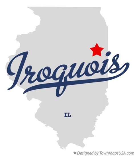 Map of Iroquois, IL, Illinois