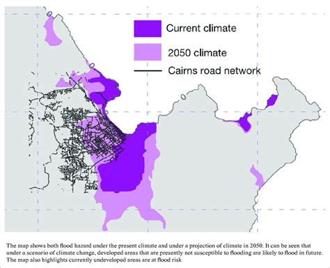 24: Flood hazard map for the area around Cairns, Australia | Download ...