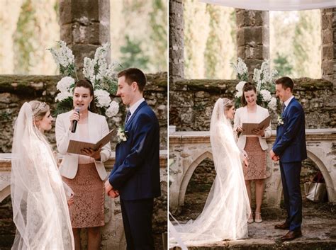 Wedding in a French chateau in romantic ruins - The Paris Officiant