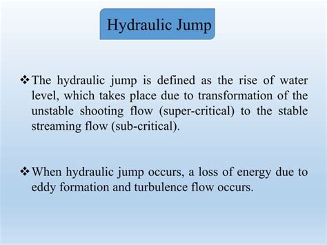 Hydraulic jump | PPT