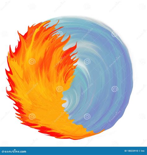 Yin-Yang, Fire And Water Illustration Stock Photo - Image: 18023910